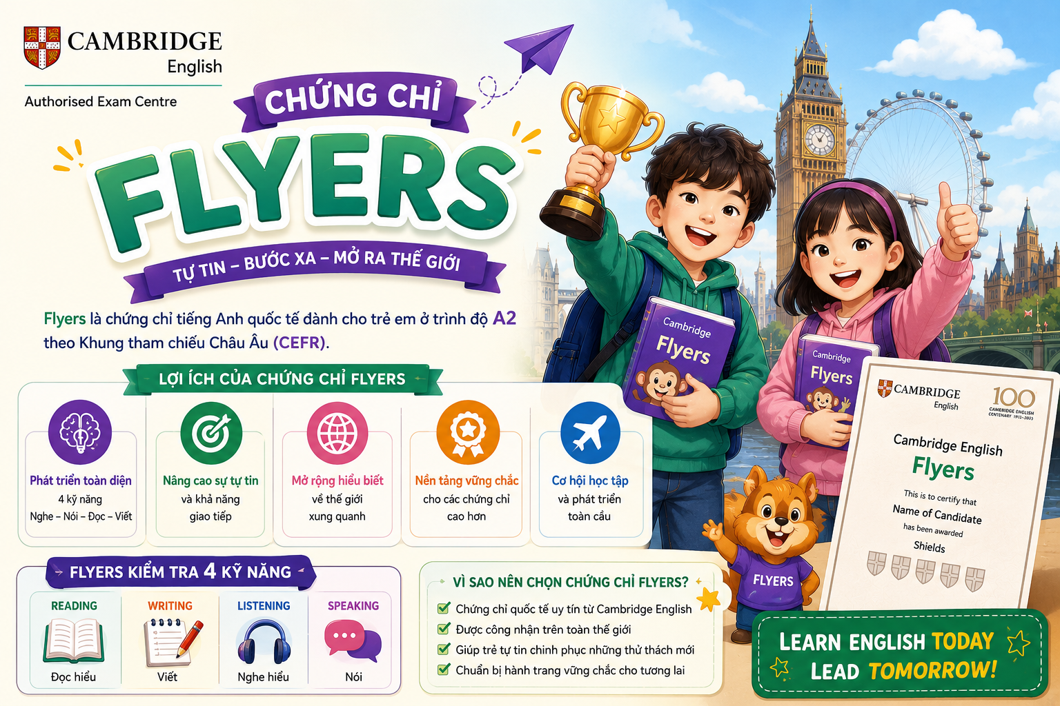 Tại sao nên thi chứng chỉ Flyers?